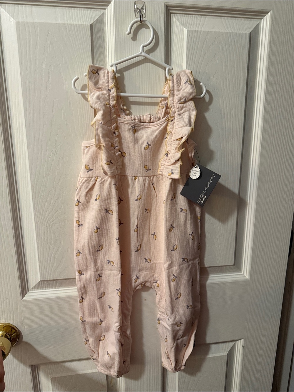 Pink Lemon Print Ruffle Strap Romper, Modern Moments by Gerber, 18mo
